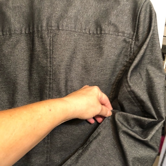 Kenneth Cole  size large black Jean jacket silver threaded denim with shimmer - Picture 6 of 11